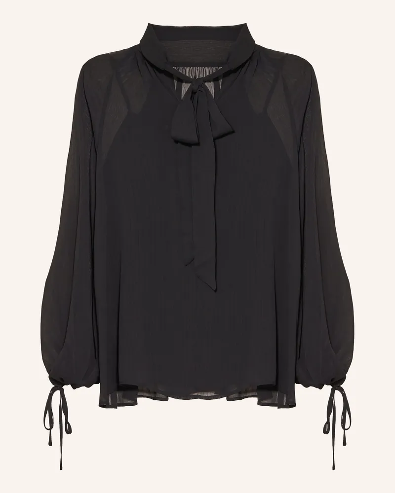 Mrs & HUGS Schluppenbluse Mit Volants schwarz Schwarz
