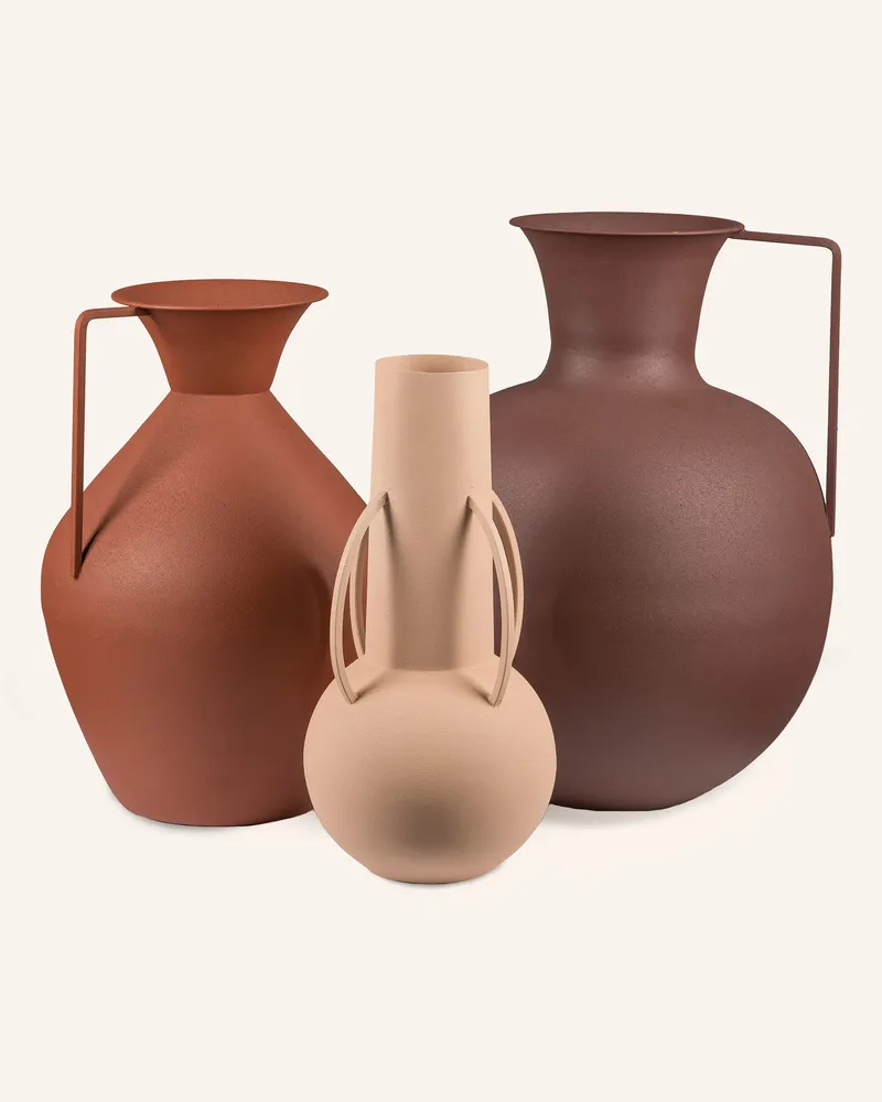 POLSPOTTEN 3er-Set Vasen Roman braun Schwarz