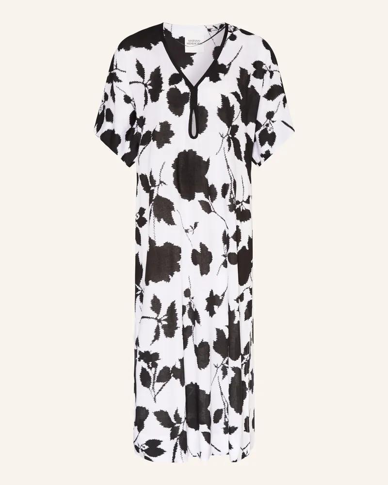 Maryan Mehlhorn Strandkleid Florascape Mit Leinen schwarz Weiss