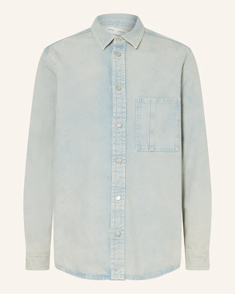 Samsøe & Samsøe Jeanshemd Sadamon Comfort Fit blau Hellblau