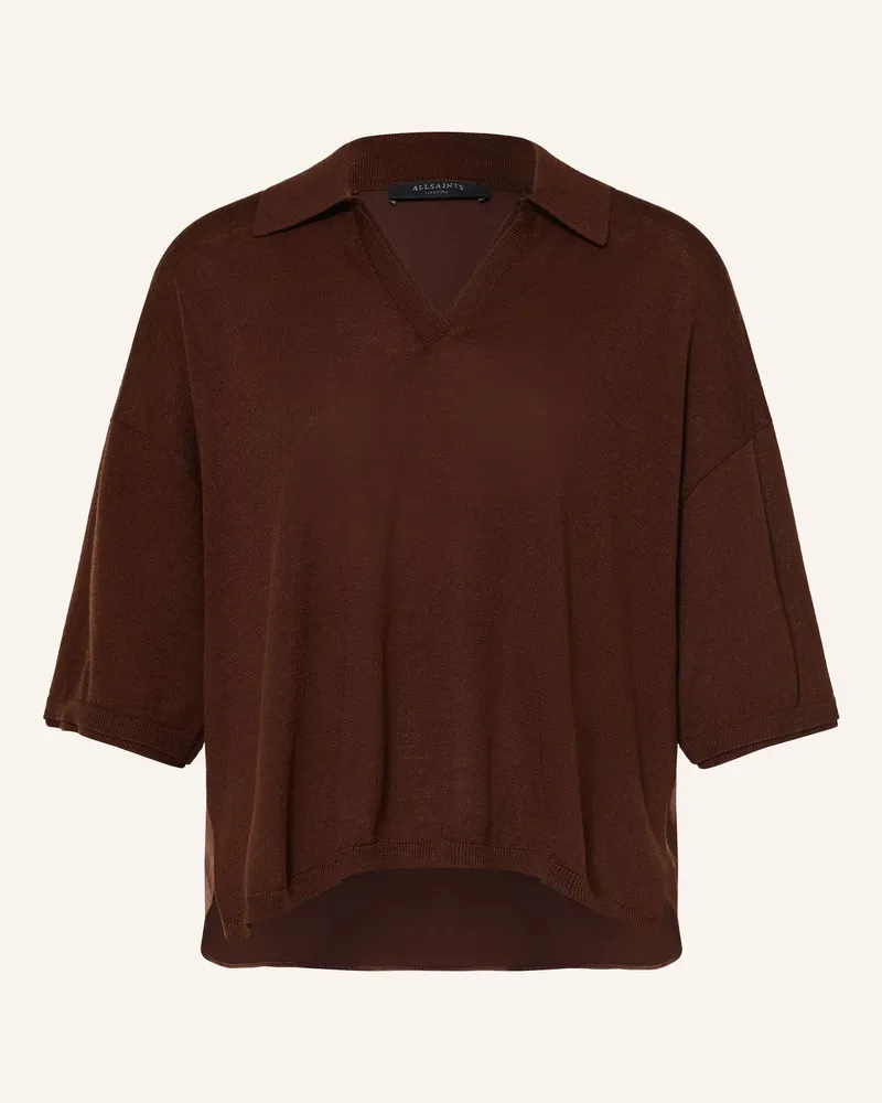 AllSaints Strickshirt Bern Im Materialmix braun Braun