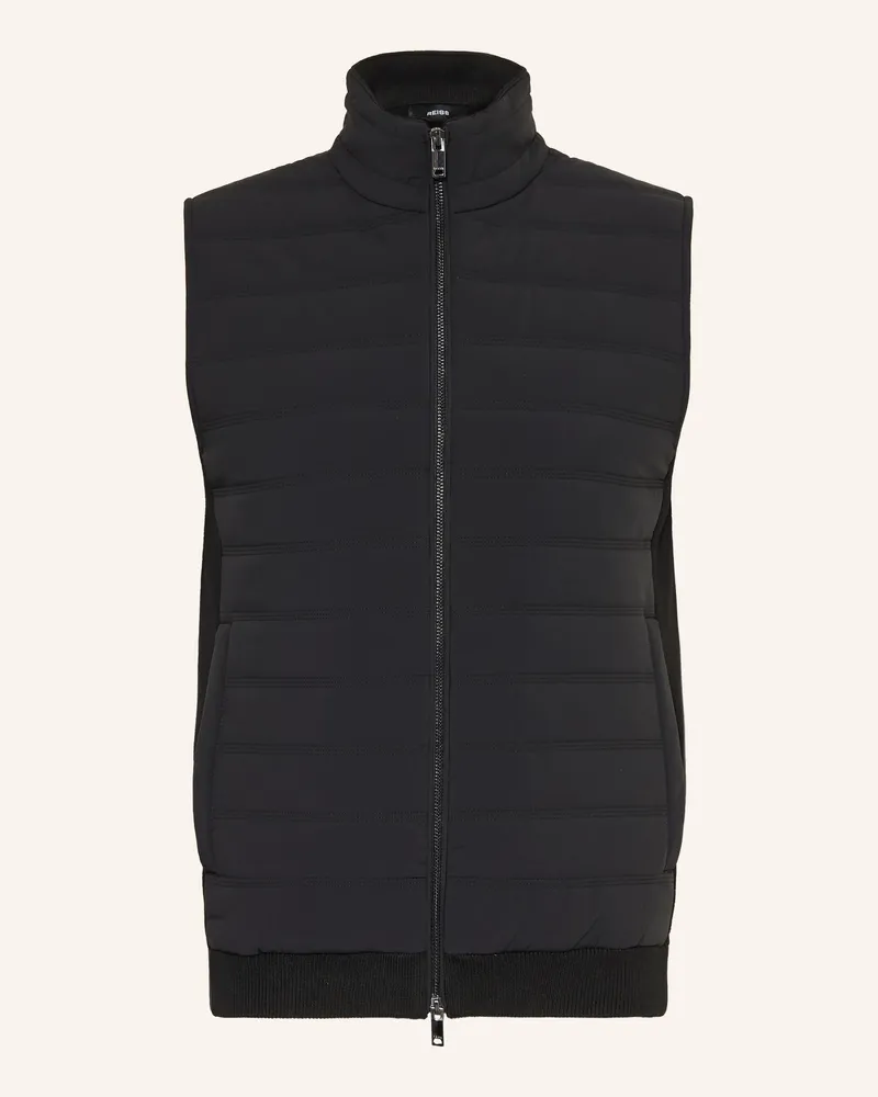 Reiss Steppweste Newford Im Materialmix schwarz Schwarz