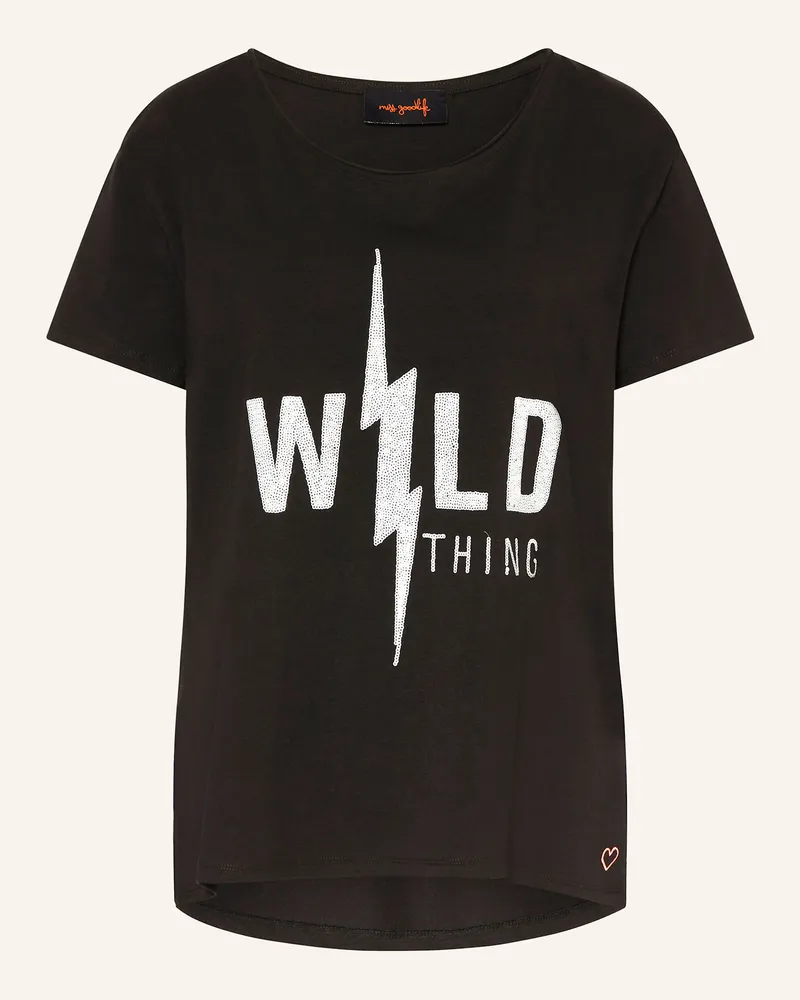 Miss Goodlife T-Shirt mit Pailletten Schwarz
