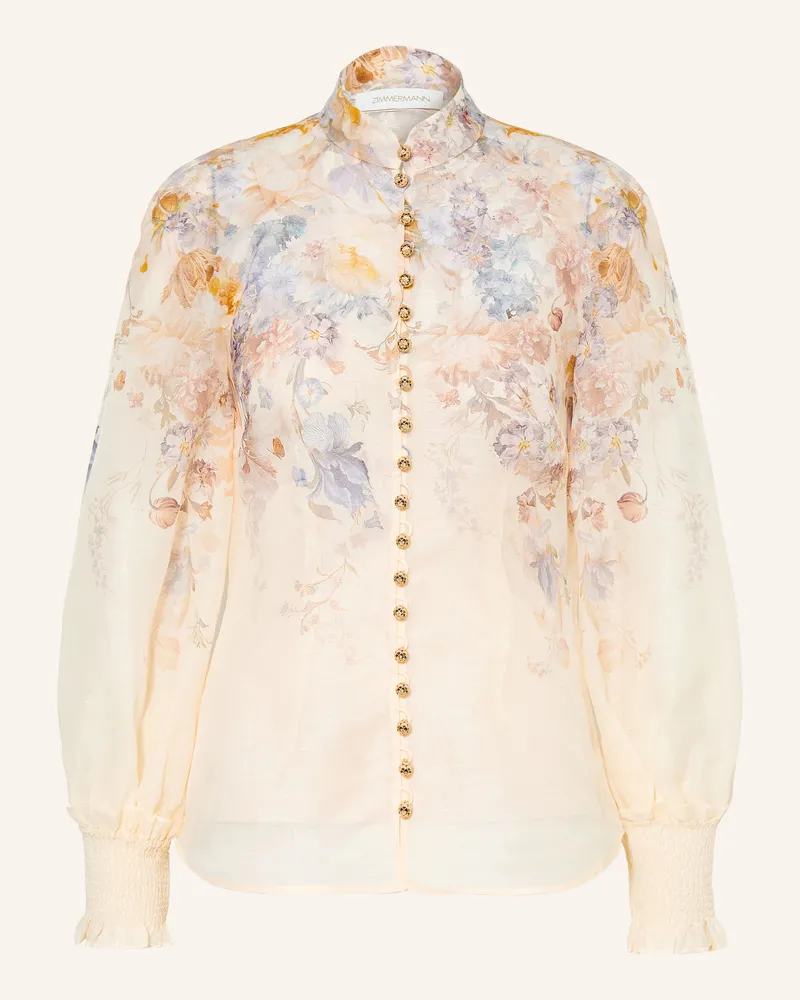 Zimmermann Blusenshirt Ascent Mit Leinen Und Seide weiss Creme