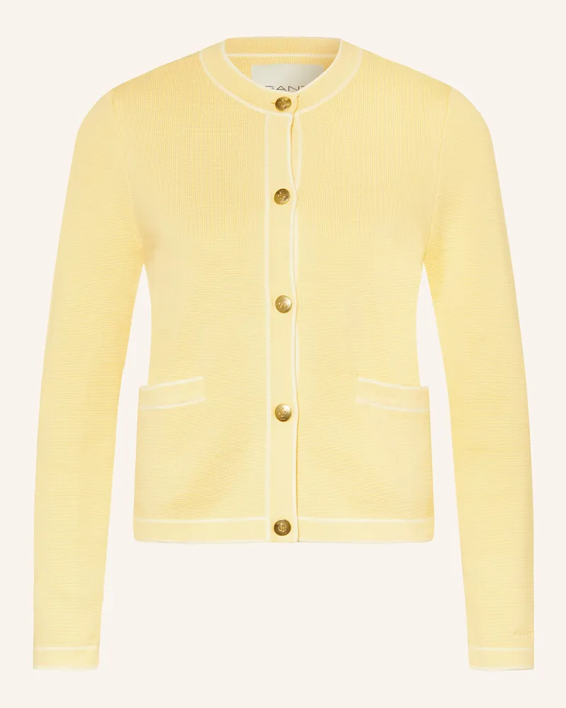 Gant Strickjacke Hellgelb