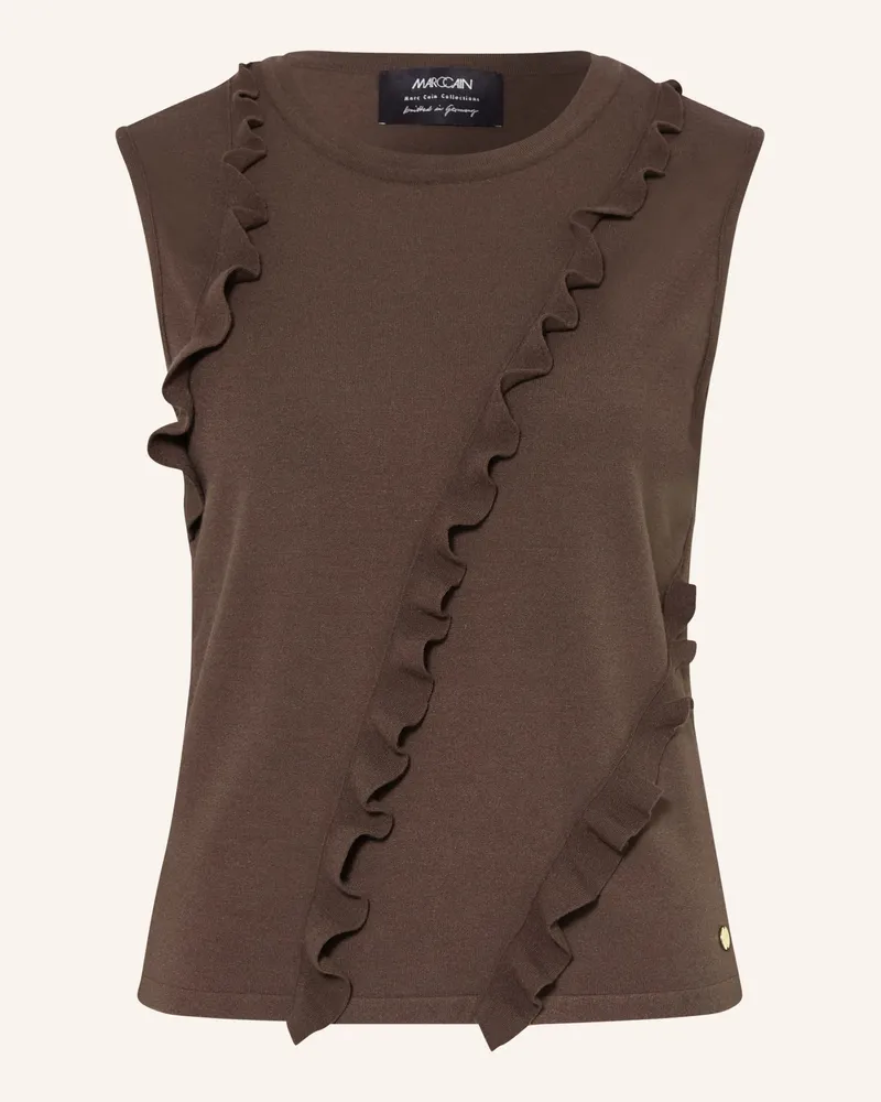 Marc Cain Stricktop Mit Volants braun 697