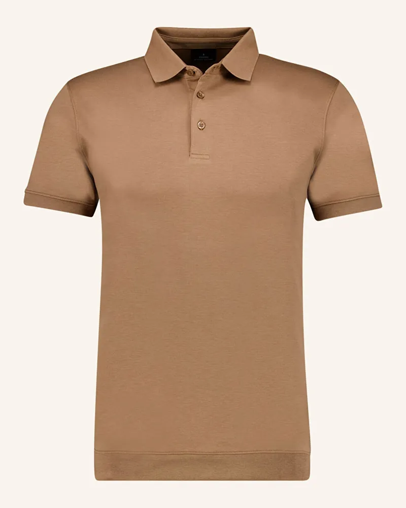 Ragman Jersey-Poloshirt Braun