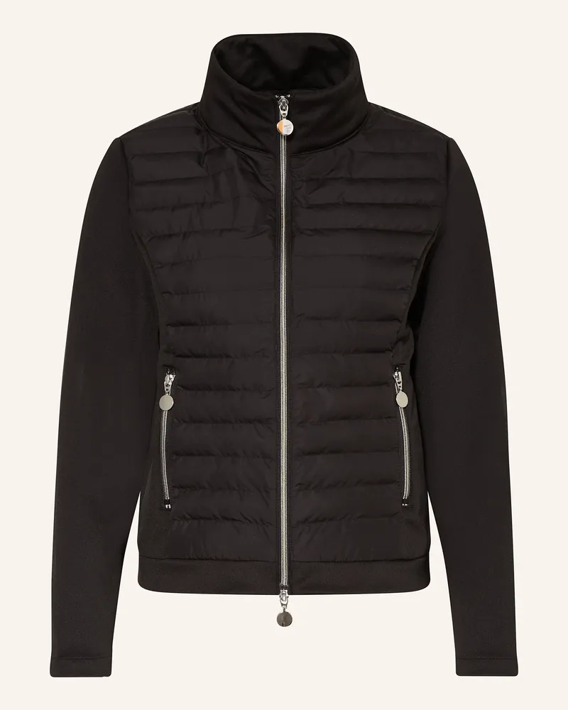 Darling Harbour Steppjacke im Materialmix Schwarz