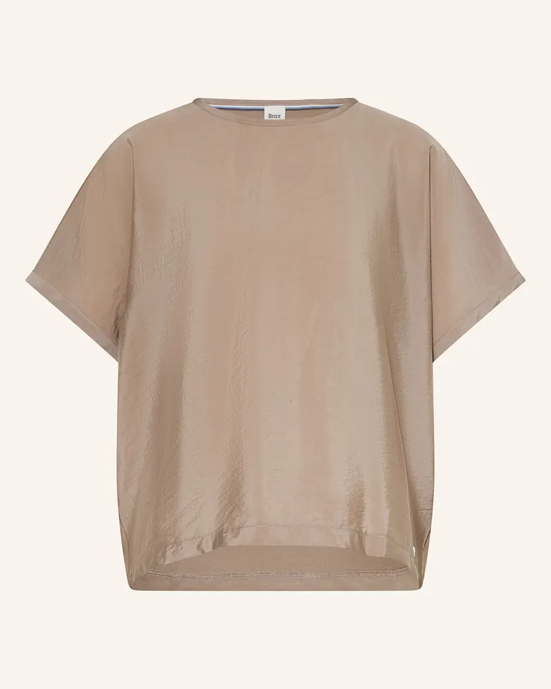 Brax Oversized-Blusenshirt Cara Im Materialmix beige Taupe
