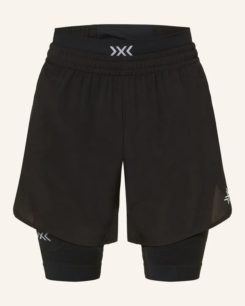 X-Bionic 2-In-1-Laufshorts Effektor schwarz Schwarz