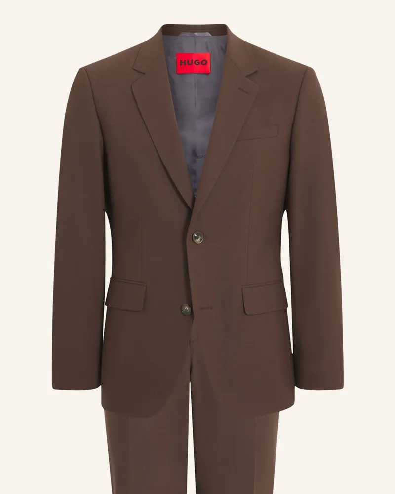 HUGO BOSS Anzug Henry-getlin253x Slim Fit braun Braun