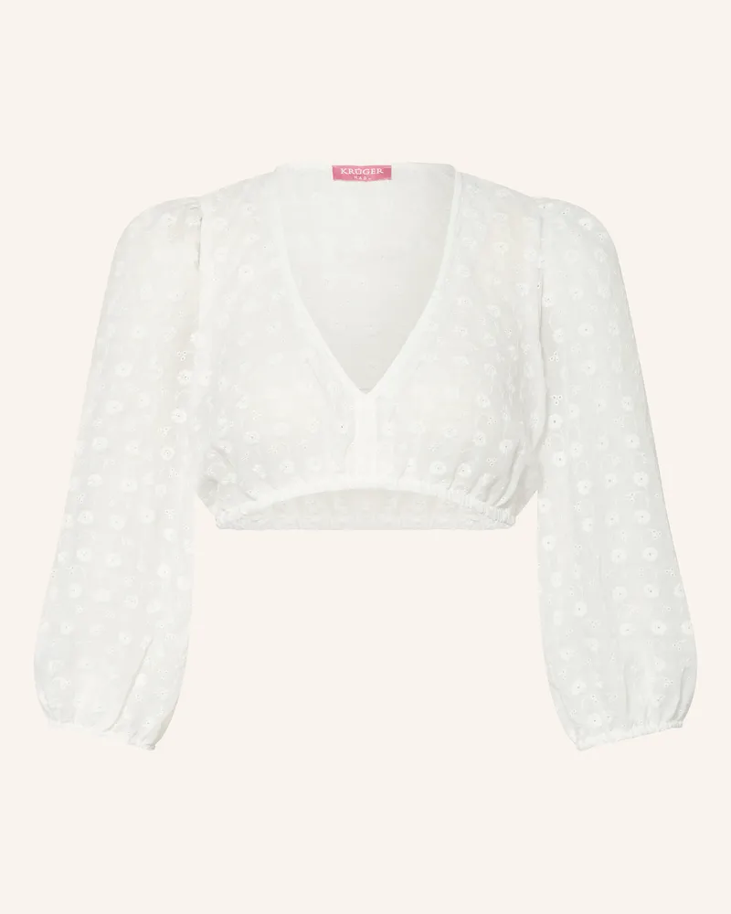 Krüger Dirndlbluse Signe Aus Spitze Mit 3/4-Arm weiss Ecru