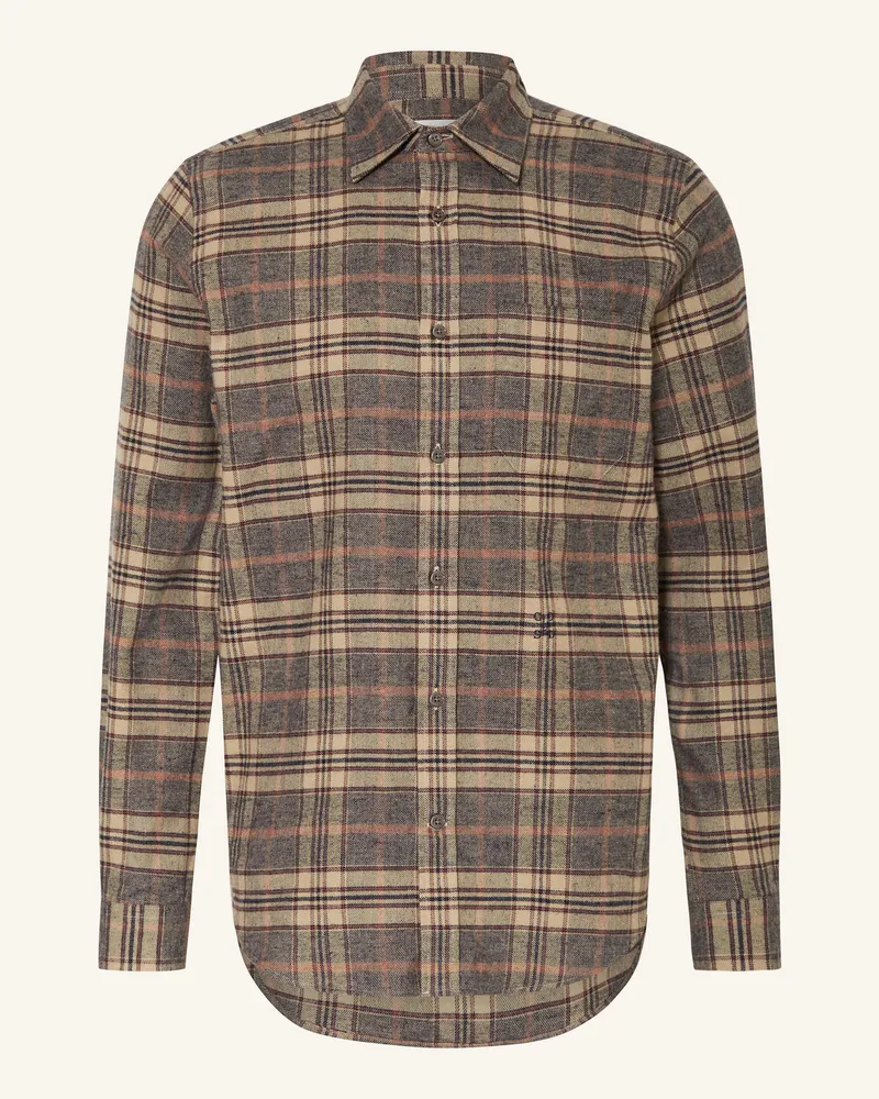 Closed Flanellhemd Relaxed Fit Beige
