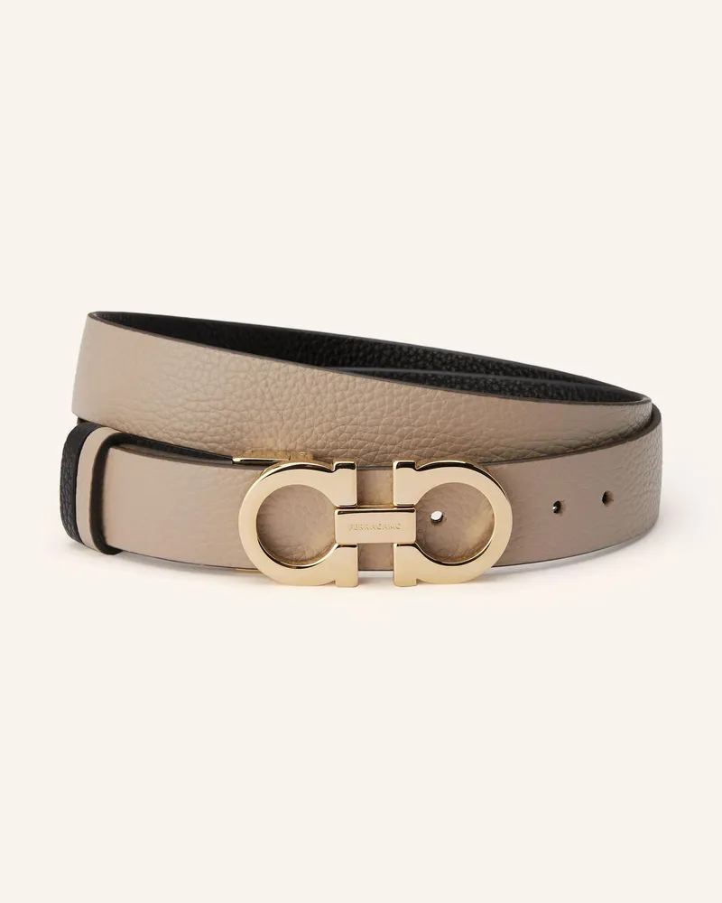 Ferragamo Ledergürtel DONNA zum Wenden Creme