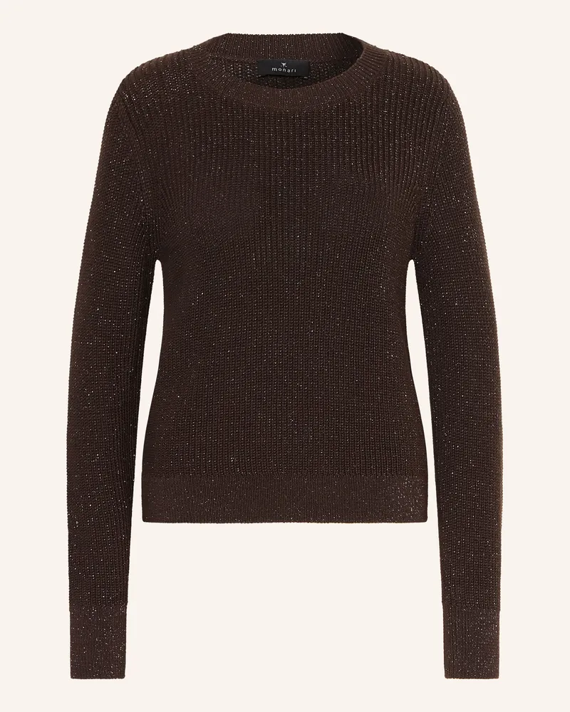 monari Pullover Mit Glitzergarn braun Dunkelbraun