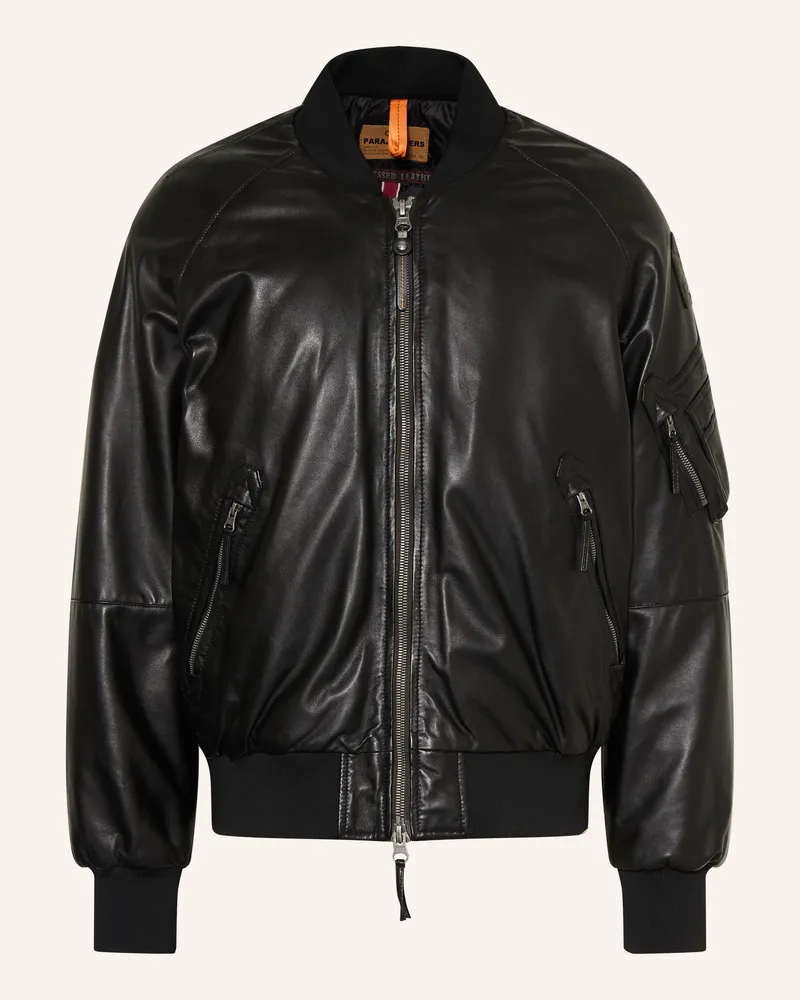 Parajumpers Lederjacke Morvin schwarz Schwarz