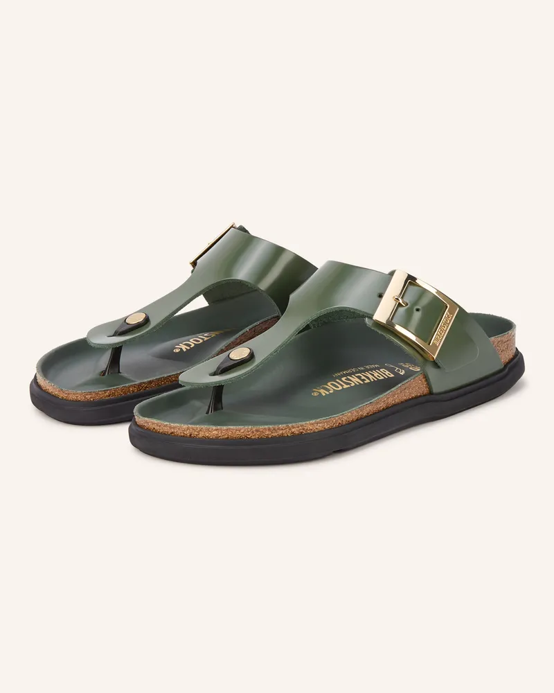 Birkenstock Zehentrenner Gizeh Droplet Buckle gruen Dunkelgrün