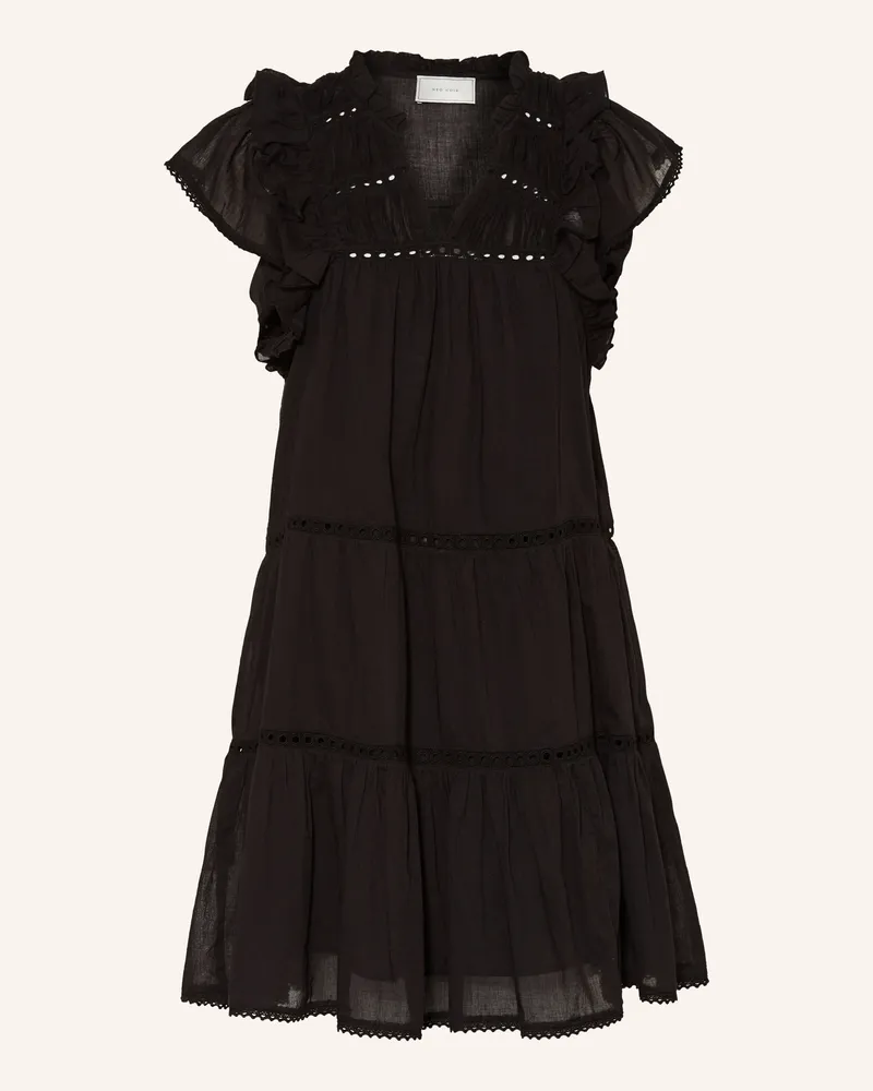 Neo Noir Kleid Jamma Mit Rüschen schwarz Schwarz