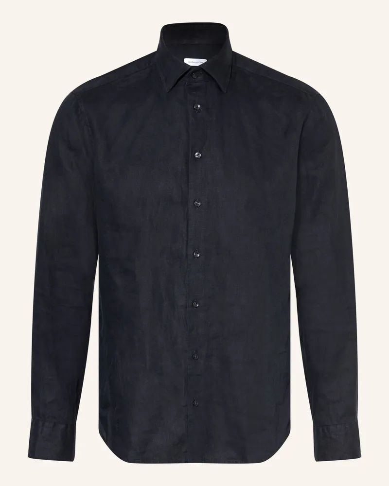Seidensticker Leinenhemd Regular Fit blau Dunkelblau