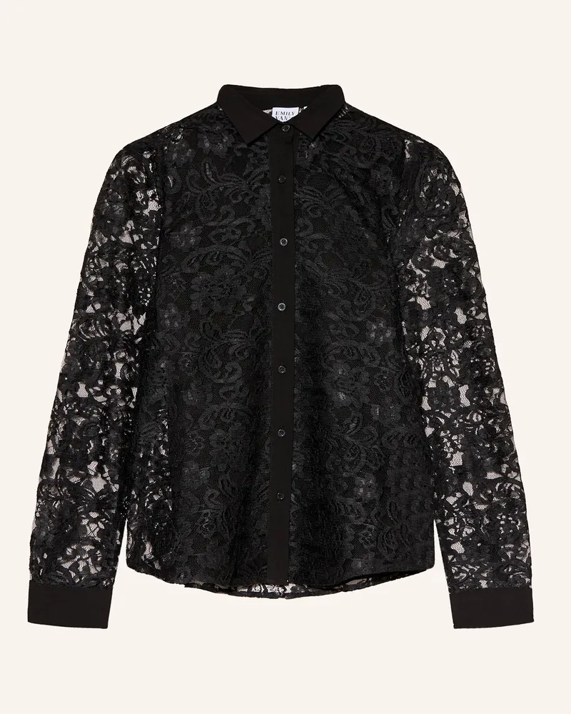 Emily van den Bergh Hemdbluse aus Spitze Schwarz