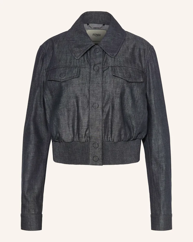 Fendi Cropped-Jeansjacke blau Blau