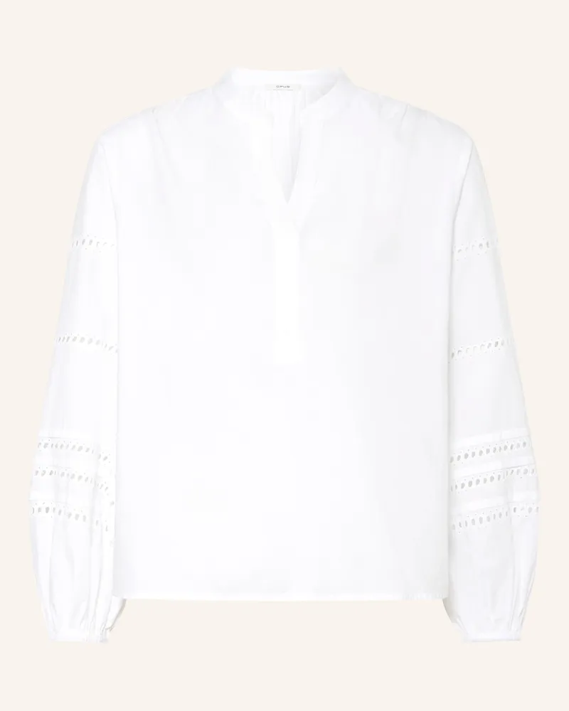 OPUS Blusenshirt FILANDRA mit Lochspitze Weiss