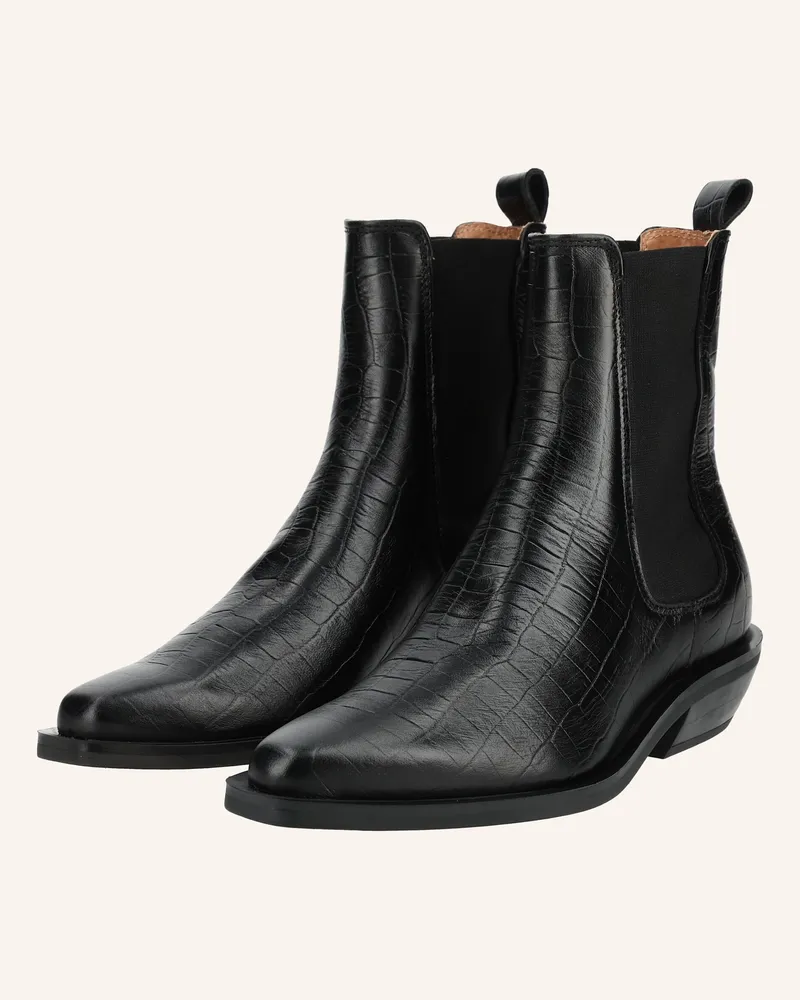 Pavement Stiefelette Almira Croco schwarz Schwarz