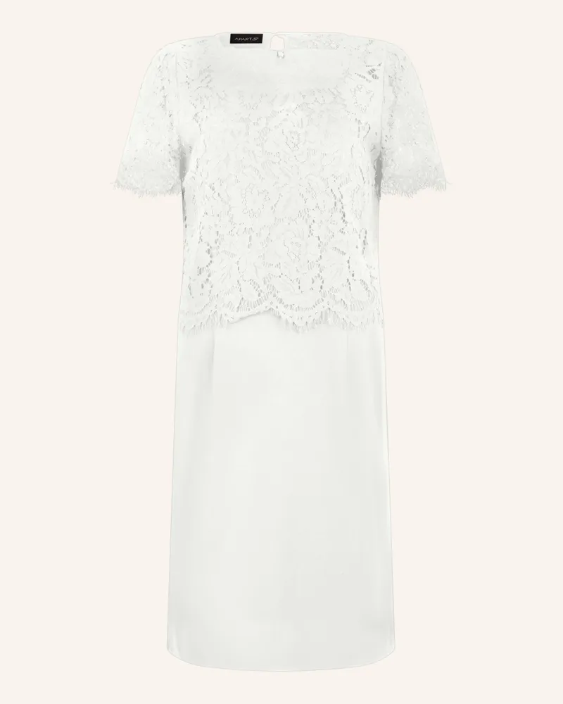 Apart Etuikleid Mit Spitzenjäckchen weiss Creme