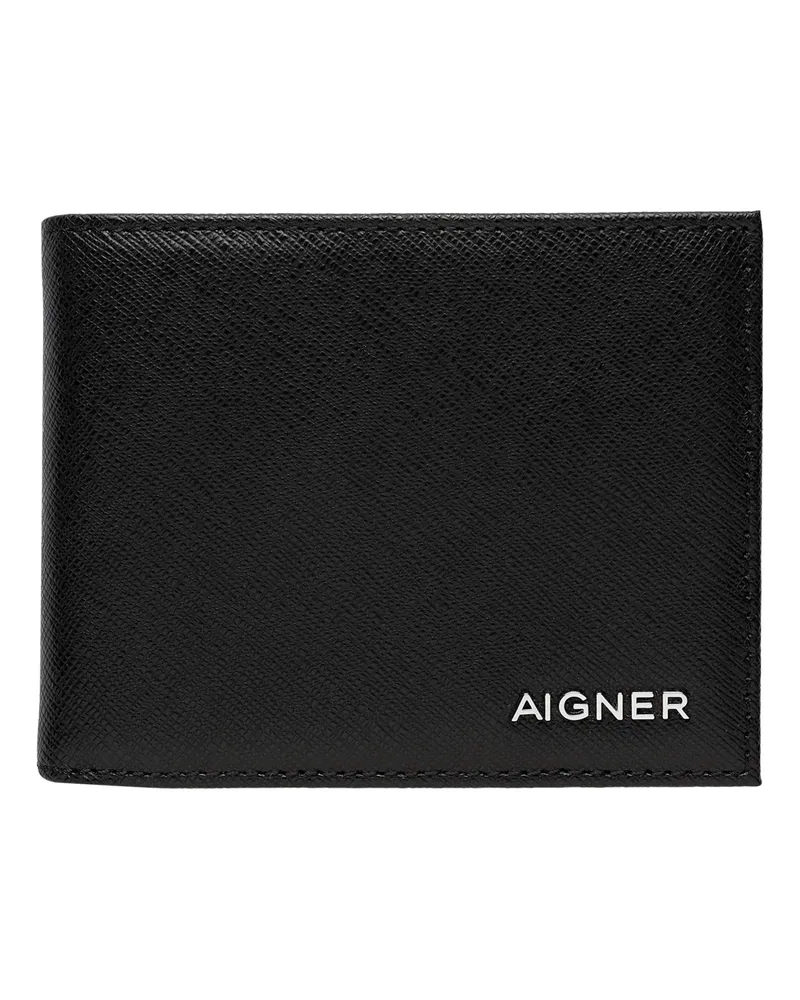 Aigner Geldbörse Saffiano schwarz Schwarz