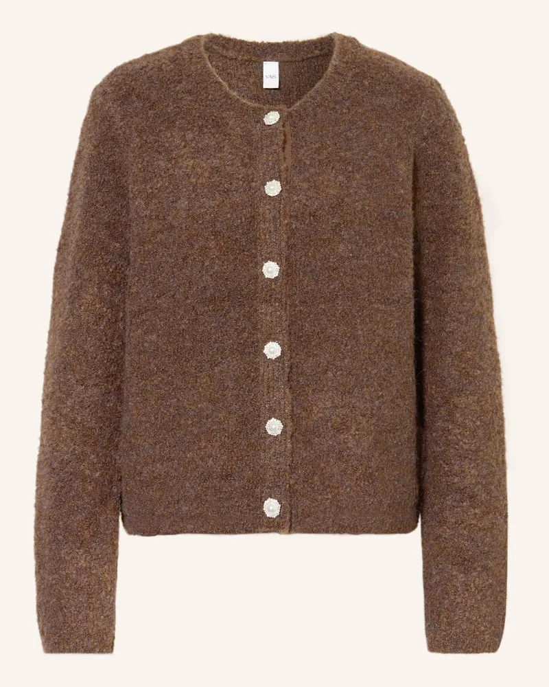 Y.A.S Strickjacke Aus Bouclé Mit Schmucksteinen braun Braun