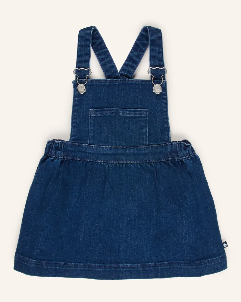 Petit Bateau Jeans-Latzkleid Dunkelblau