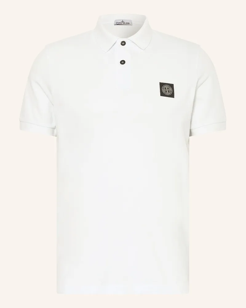 Stone Island Piqué-Poloshirt Slim Fit Weiss