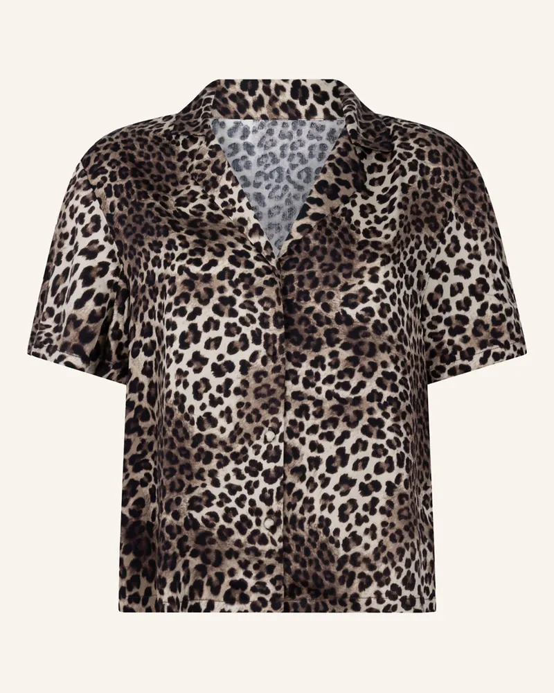 Hunkemöller Pyjama-Jacke LEOPARD Schwarz
