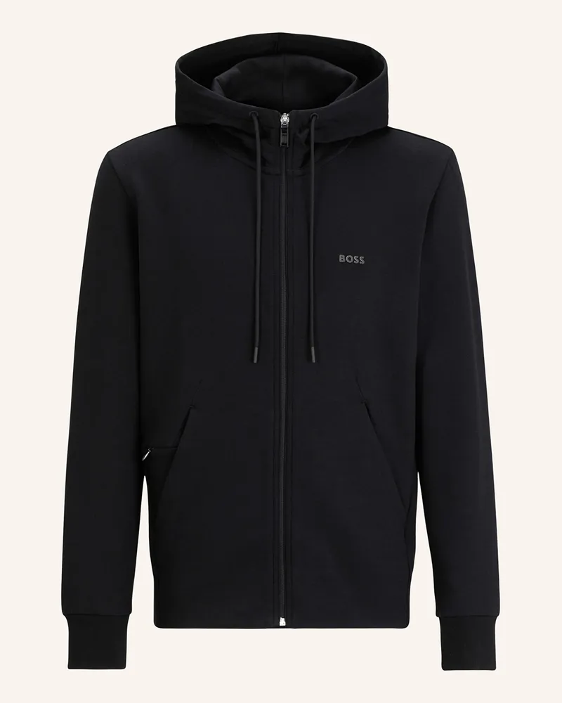 HUGO BOSS Sweatjacke Saggy schwarz Schwarz