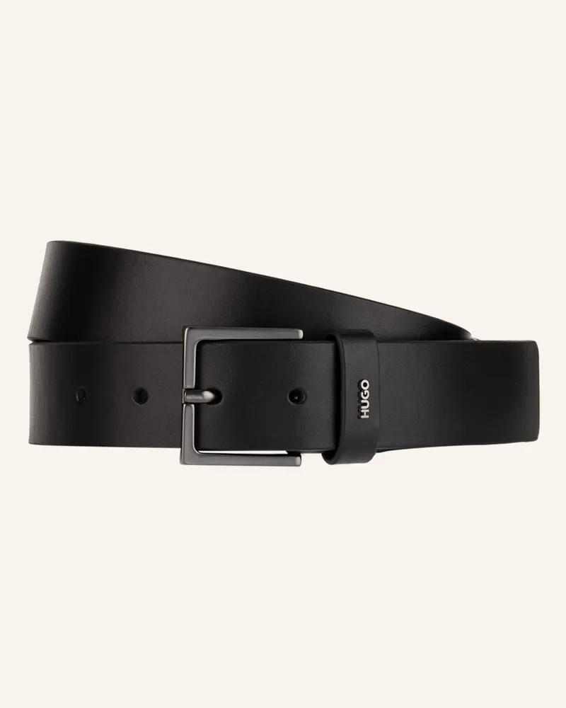 HUGO BOSS Ledergürtel GIOVE Schwarz