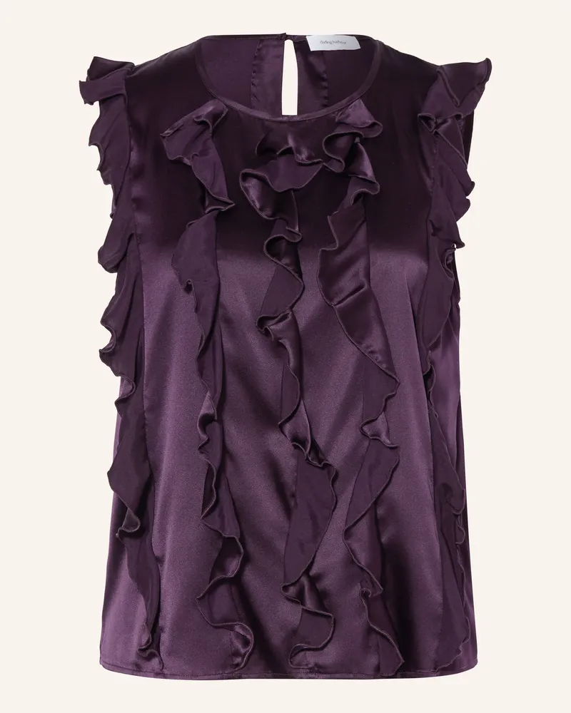 Darling Harbour Seidentop Mit Volants lila Blueberry