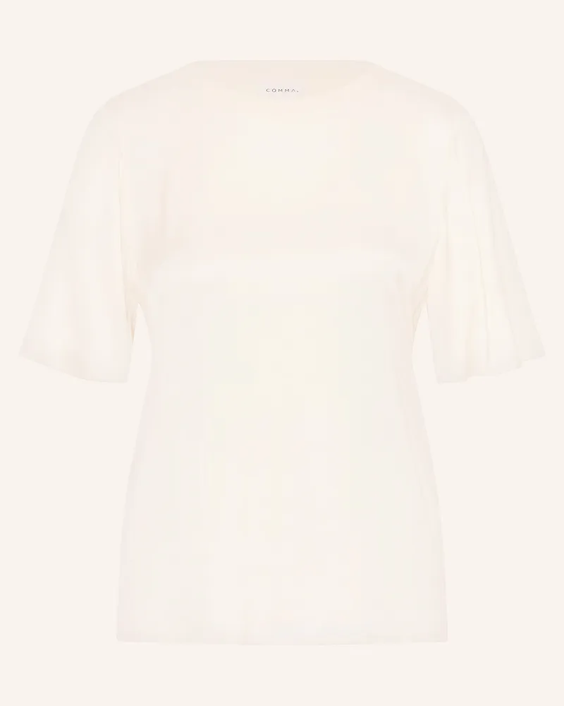 COMMA Blusenshirt im Materialmix Ecru