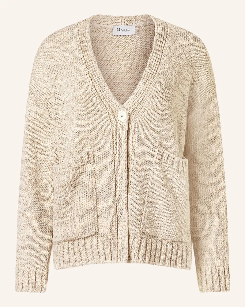Maerz Strickjacke mit Leinen Hellgrau