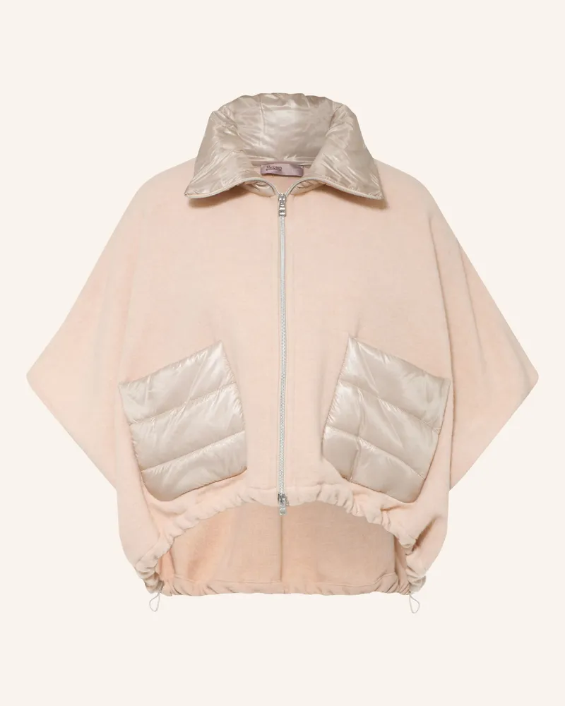 Herno Cape Im Materialmix beige Beige
