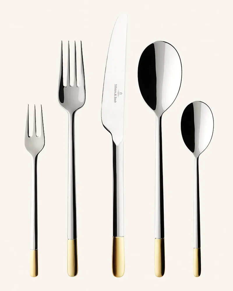 Villeroy & Boch Tafelbesteck 30tlg. ELLA TEILVERGOLDET Silber