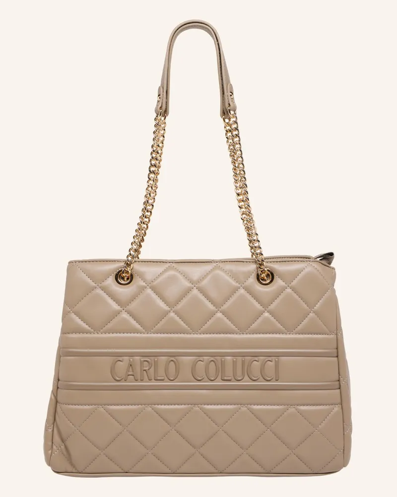 Carlo Colucci Gesteppter Shopper Falzin beige Taupe