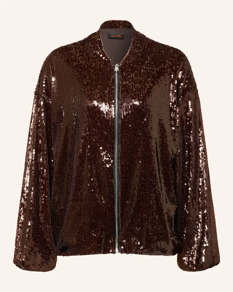 Miss Goodlife Blouson Glamour Glow Mit Pailletten braun Dunkelbraun
