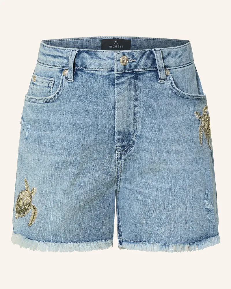 monari Jeansshorts Mit Pailletten blau 750