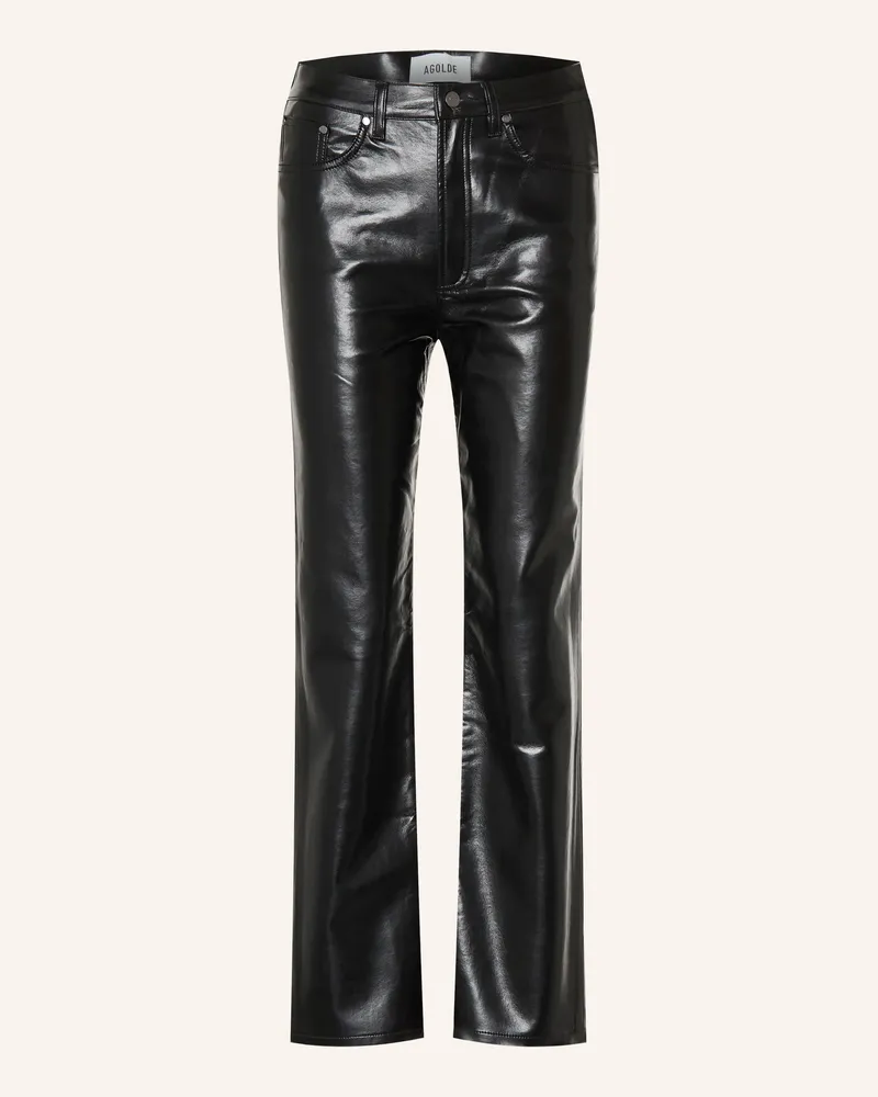 AGOLDE Lederhose schwarz Schwarz