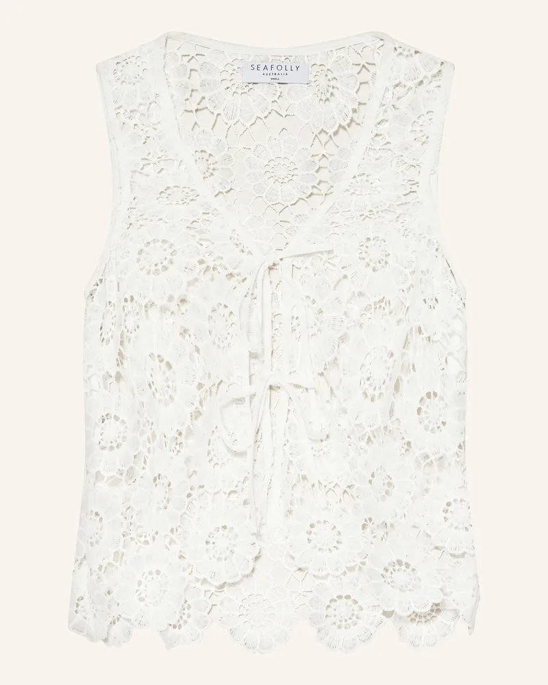 Seafolly Australia Blusentop SECRET GARDEN mit Lochspitze Weiss