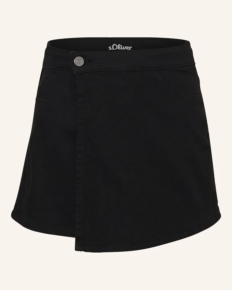 S.Oliver Jeansskort Schwarz
