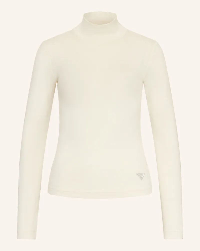 Guess Longsleeve LICIA mit Schmucksteinen Creme