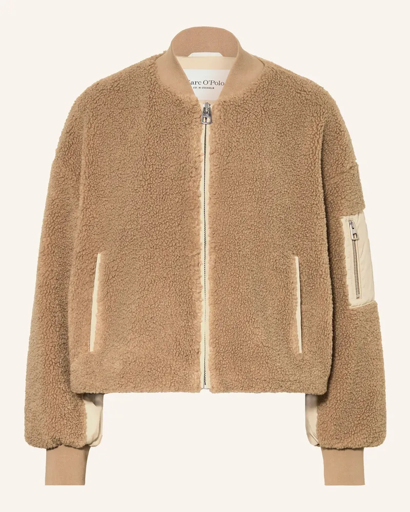 Marc O'Polo Blouson Aus Teddyfell braun Hellbraun