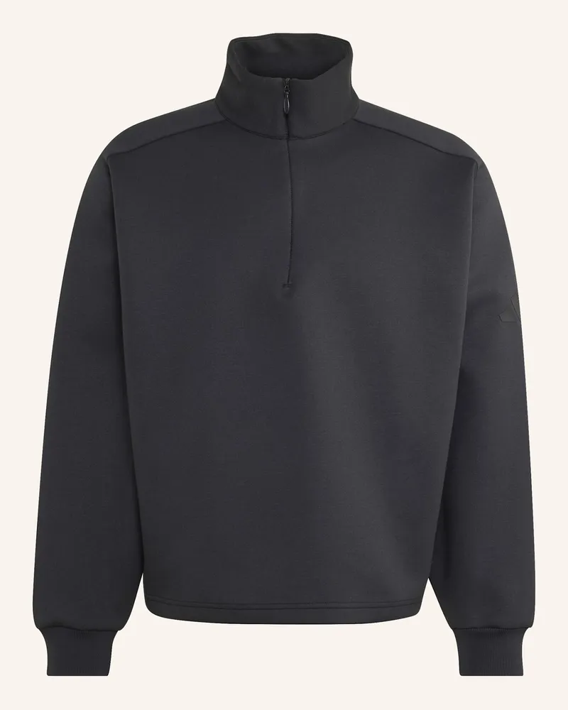 adidas Soft Lux Winter Sweatshirt, Reissverschluss Bis Zur Brust, Gewirktes Material schwarz Schwarz