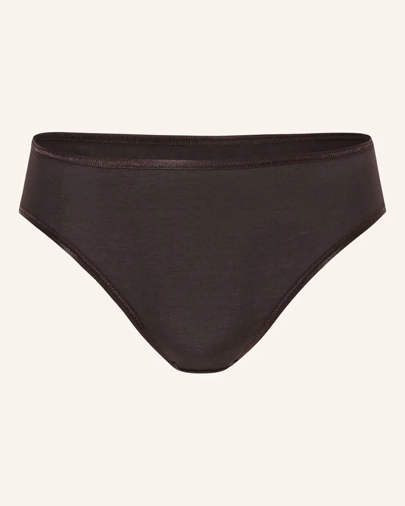 Hanro Slip Cotton Seamless braun Dunkelbraun